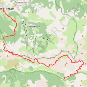 Itinéraire Route from Bayasse to Barcelonnette, distance, dénivelé, altitude, carte, profil, trace GPS