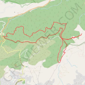 Itinéraire Bormes les mimosas, col du landon par grateloup, distance, dénivelé, altitude, carte, profil, trace GPS