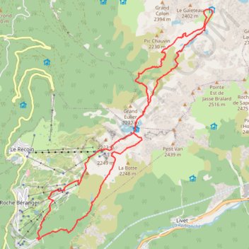 Itinéraire Chamrousse - Refuge de la Pra, distance, dénivelé, altitude, carte, profil, trace GPS