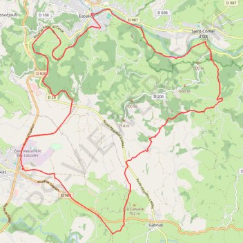 Itinéraire Roquelaure au départ de Bozouls, distance, dénivelé, altitude, carte, profil, trace GPS