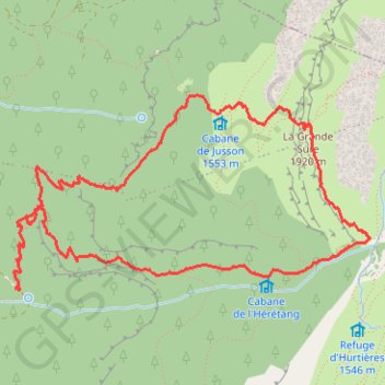 Itinéraire La grande Sure par le chalet de Jusson, distance, dénivelé, altitude, carte, profil, trace GPS
