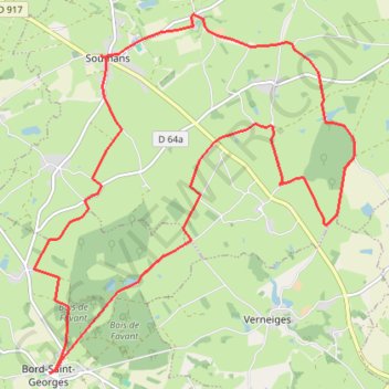 Itinéraire Rando Bord St Georges via Soumans, distance, dénivelé, altitude, carte, profil, trace GPS