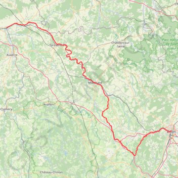 Itinéraire Migennes (89400), Yonne, Bourgogne-Franche-Comté, France - Dijon (21000), Côte-d'Or, Bourgogne-Franche-Comté, France, distance, dénivelé, altitude, carte, profil, trace GPS