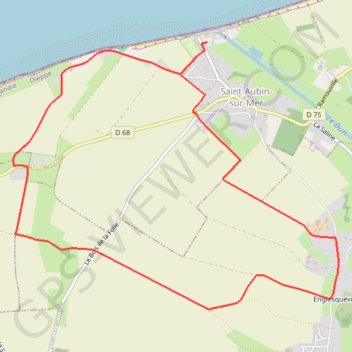 Itinéraire Valleuse de Saussemare - Saint-Aubin-sur-Mer, distance, dénivelé, altitude, carte, profil, trace GPS