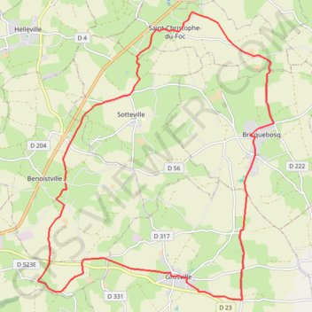 Itinéraire De Benoîtville à Saint-Christophe-du-Foc, distance, dénivelé, altitude, carte, profil, trace GPS