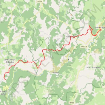 Itinéraire Almières - Sainte Enimie, distance, dénivelé, altitude, carte, profil, trace GPS