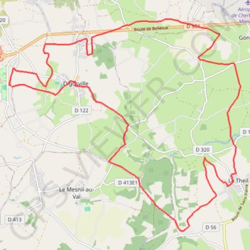 Itinéraire La croix Perrinot - Cherbourg, distance, dénivelé, altitude, carte, profil, trace GPS