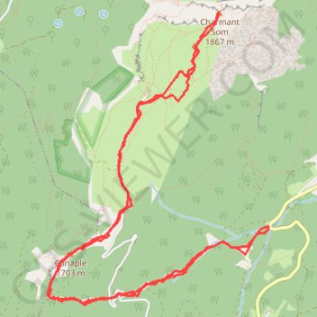 Itinéraire Ski de rando au Charmant Som, distance, dénivelé, altitude, carte, profil, trace GPS