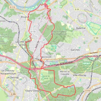 Itinéraire De Saint Cucufa à Jardy, distance, dénivelé, altitude, carte, profil, trace GPS