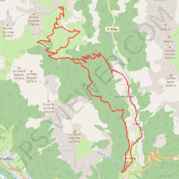 Itinéraire trace, distance, dénivelé, altitude, carte, profil, trace GPS
