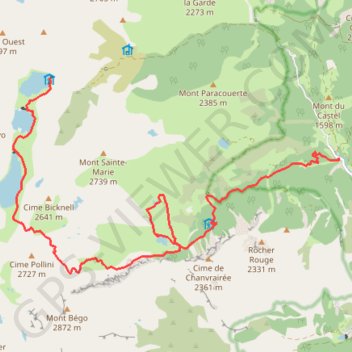 Itinéraire Rando des merveilles, distance, dénivelé, altitude, carte, profil, trace GPS
