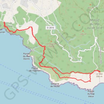 Itinéraire Six Fours les Plages, distance, dénivelé, altitude, carte, profil, trace GPS