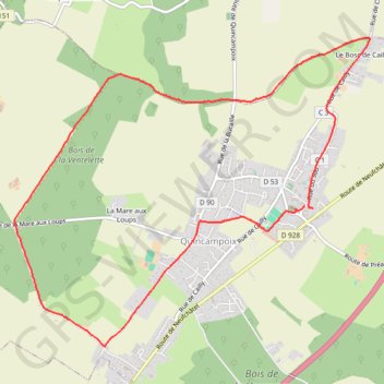 Itinéraire Rando de Noël à Quincampoix, distance, dénivelé, altitude, carte, profil, trace GPS