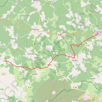 Itinéraire LimogneenQuercyMasdeVers, distance, dénivelé, altitude, carte, profil, trace GPS