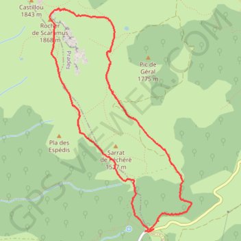 Itinéraire Rocher de Scaramus, distance, dénivelé, altitude, carte, profil, trace GPS