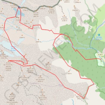 Itinéraire Monte Perdido par Esparrets, distance, dénivelé, altitude, carte, profil, trace GPS