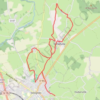 Itinéraire 1 - RA 16.25val, distance, dénivelé, altitude, carte, profil, trace GPS