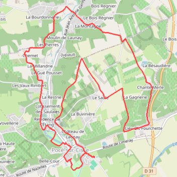 Itinéraire POCE SUR CISE26:58, distance, dénivelé, altitude, carte, profil, trace GPS