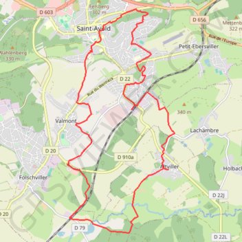 Itinéraire Balade sur les hauteurs de Saint-Avold - Valmont, distance, dénivelé, altitude, carte, profil, trace GPS