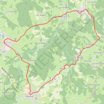 Itinéraire Les champs de Saint-Jeures, distance, dénivelé, altitude, carte, profil, trace GPS