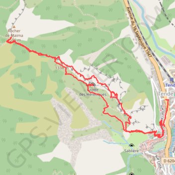 Itinéraire Tende, distance, dénivelé, altitude, carte, profil, trace GPS