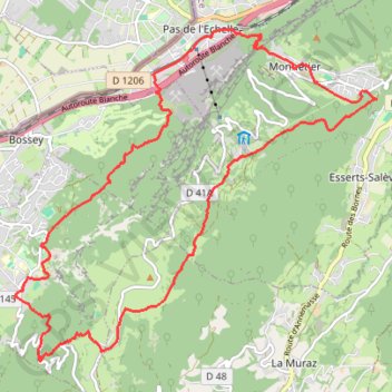 Itinéraire Salève : grand tour, depuis parking Orjobet, distance, dénivelé, altitude, carte, profil, trace GPS
