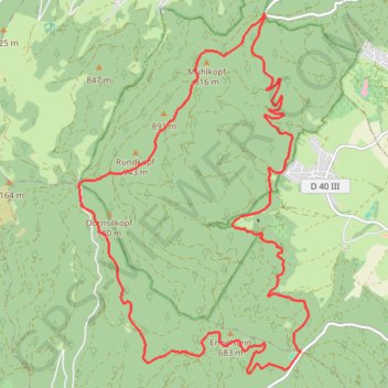 Itinéraire Guebwiller - Circuit du Firstplan, distance, dénivelé, altitude, carte, profil, trace GPS