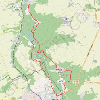 Itinéraire Buno-Bonnevaux, distance, dénivelé, altitude, carte, profil, trace GPS