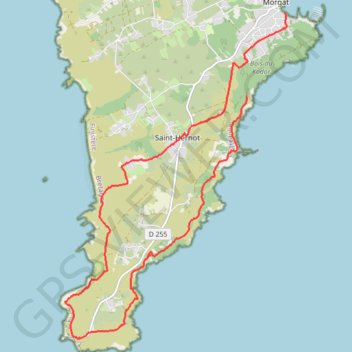 Itinéraire La pointe de la chèvre à Crozon, distance, dénivelé, altitude, carte, profil, trace GPS