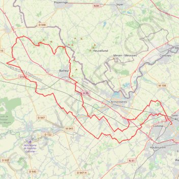 Itinéraire Géant Lambert - Brevet Lambersart, distance, dénivelé, altitude, carte, profil, trace GPS