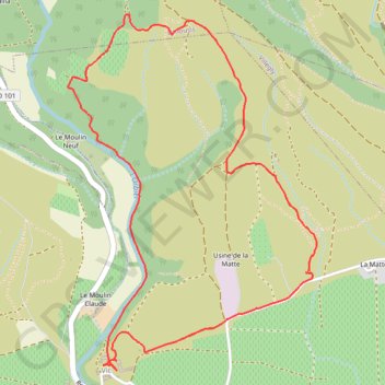 Itinéraire La Matte-via Déchets, distance, dénivelé, altitude, carte, profil, trace GPS