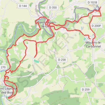 Itinéraire Randonnée Moulin le Carbonel, distance, dénivelé, altitude, carte, profil, trace GPS