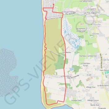 Itinéraire Hauteville-sur-Mer (50590), distance, dénivelé, altitude, carte, profil, trace GPS