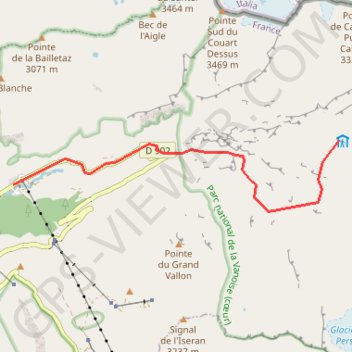 Itinéraire Prariond, distance, dénivelé, altitude, carte, profil, trace GPS