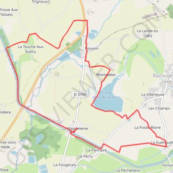 Itinéraire Hede-Bazouges onze ecluses, distance, dénivelé, altitude, carte, profil, trace GPS
