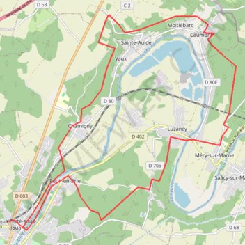 Itinéraire Boucle autour de la Ferté sous Jouarre, distance, dénivelé, altitude, carte, profil, trace GPS