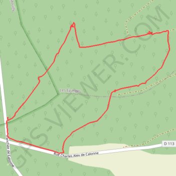 Itinéraire Ronde en tranchée de Calonne, distance, dénivelé, altitude, carte, profil, trace GPS