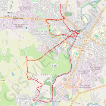 Itinéraire Randonnée en Mayenne, distance, dénivelé, altitude, carte, profil, trace GPS