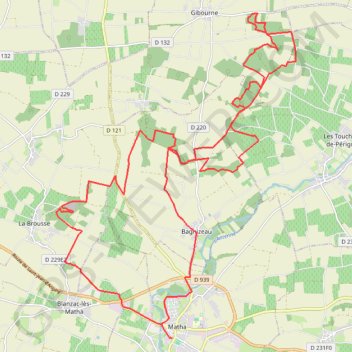 Itinéraire Matha 35 kms, distance, dénivelé, altitude, carte, profil, trace GPS
