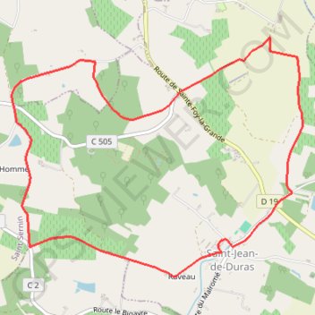 Itinéraire Saint-Jean-de-Duras, balade au coeur des vignobles de Duras - Pays du Dropt, distance, dénivelé, altitude, carte, profil, trace GPS