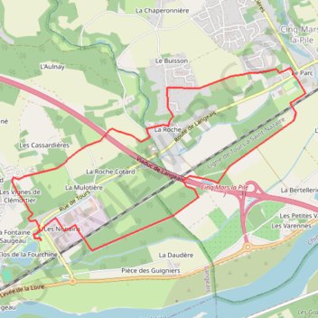 Itinéraire De Langeais à Cinq-Mars la Pile, distance, dénivelé, altitude, carte, profil, trace GPS