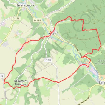 Itinéraire Randonnée à Rosay, distance, dénivelé, altitude, carte, profil, trace GPS