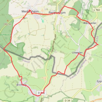 Itinéraire Circuit transfrontalier des quatre chapelles - Erching, distance, dénivelé, altitude, carte, profil, trace GPS