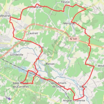 Itinéraire St Meme les Carrieres 42 kms, distance, dénivelé, altitude, carte, profil, trace GPS