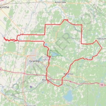 Itinéraire Bromont, distance, dénivelé, altitude, carte, profil, trace GPS