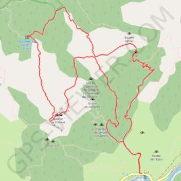 Itinéraire Saint Guilhem - Voie Pagès, distance, dénivelé, altitude, carte, profil, trace GPS