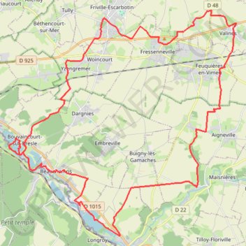 Itinéraire Les étangs de la Vallée de la Bresle - Friville-Escarbotin, distance, dénivelé, altitude, carte, profil, trace GPS