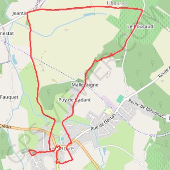 Itinéraire La Sauve Majeure, distance, dénivelé, altitude, carte, profil, trace GPS