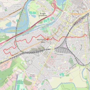 Itinéraire Moulins-Saint-Pierre - Metz-Sablon, distance, dénivelé, altitude, carte, profil, trace GPS