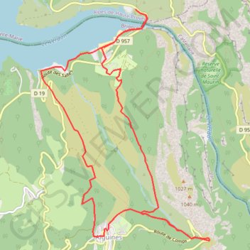 Itinéraire Verdon Pont du Galetas Aiguines, distance, dénivelé, altitude, carte, profil, trace GPS